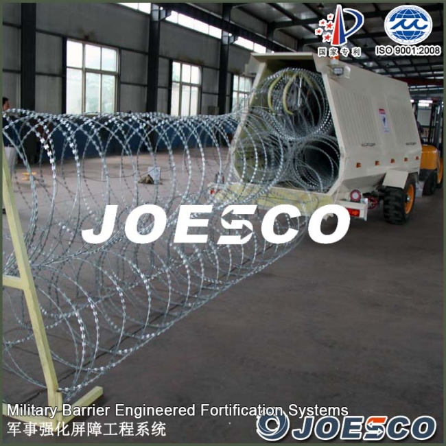 barbed tape concertina mobile barrier