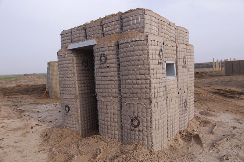 Defensive barrier 2 shoot points built by hesco barrier
