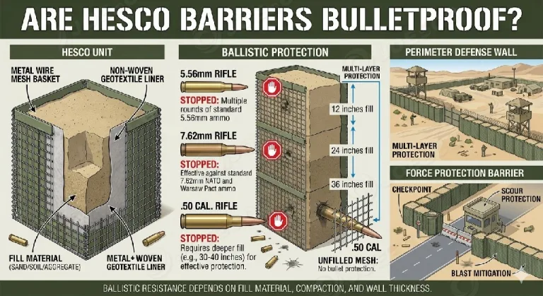 Are HESCO barriers bulletproof